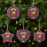 MacTavish Modern Tartan Crest Christmas Ceramic Ornament